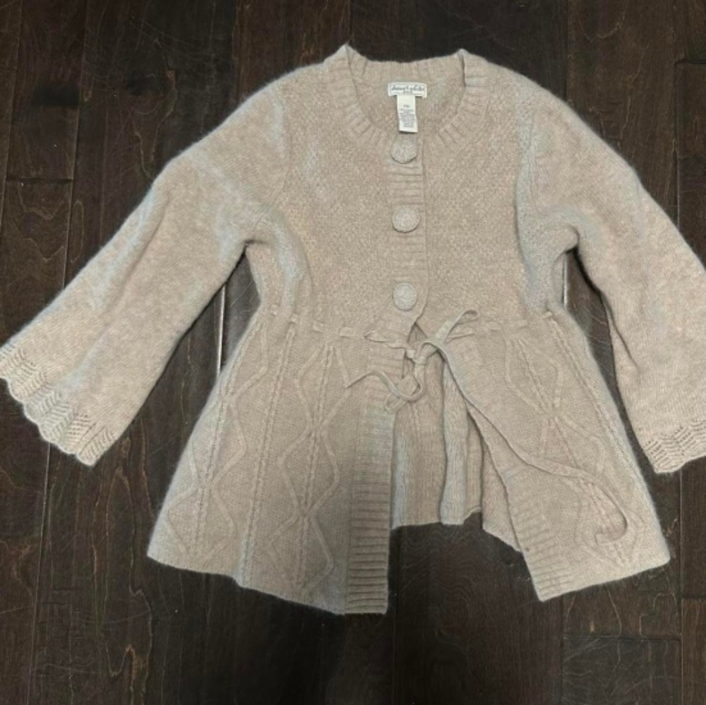 Beige Knit Cardigan with Button Details